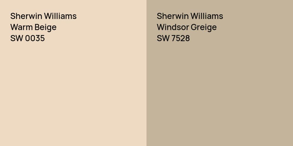 Sherwin Williams Warm Beige vs. Sherwin Williams Windsor Greige