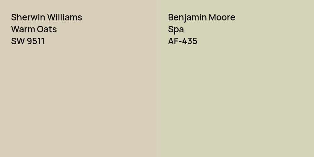 Sherwin Williams Warm Oats vs. Benjamin Moore Spa