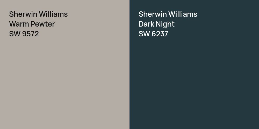 Sherwin Williams Warm Pewter vs. Sherwin Williams Dark Night