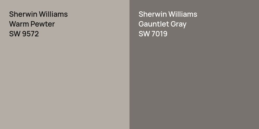 Sherwin Williams Warm Pewter vs. Sherwin Williams Gauntlet Gray