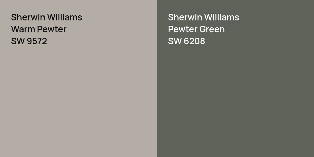 Sherwin Williams Warm Pewter vs. Sherwin Williams Pewter Green