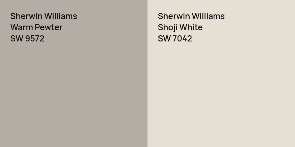 Sherwin Williams Warm Pewter vs. Sherwin Williams Shoji White