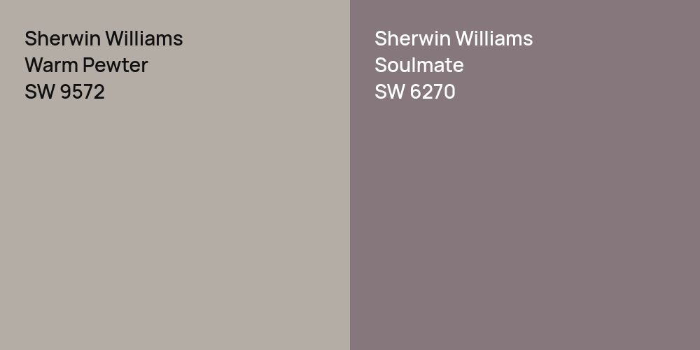 Sherwin Williams Warm Pewter vs. Sherwin Williams Soulmate