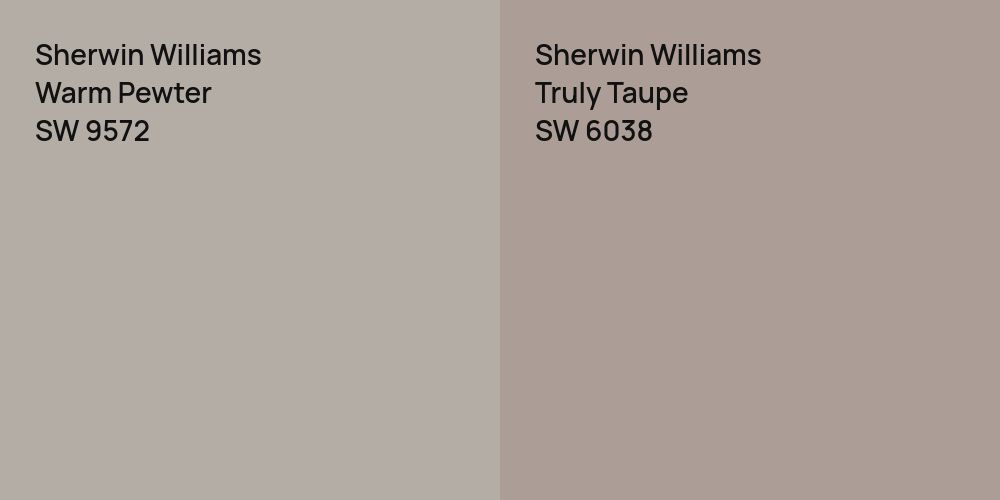 Sherwin Williams Warm Pewter vs. Sherwin Williams Truly Taupe