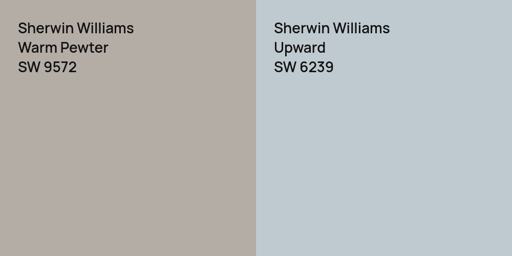 Sherwin Williams Warm Pewter vs. Sherwin Williams Upward