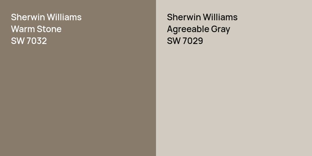 Sherwin Williams Warm Stone vs. Sherwin Williams Agreeable Gray