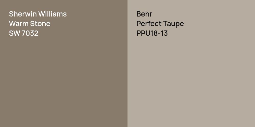 Sherwin Williams Warm Stone vs. Behr Perfect Taupe