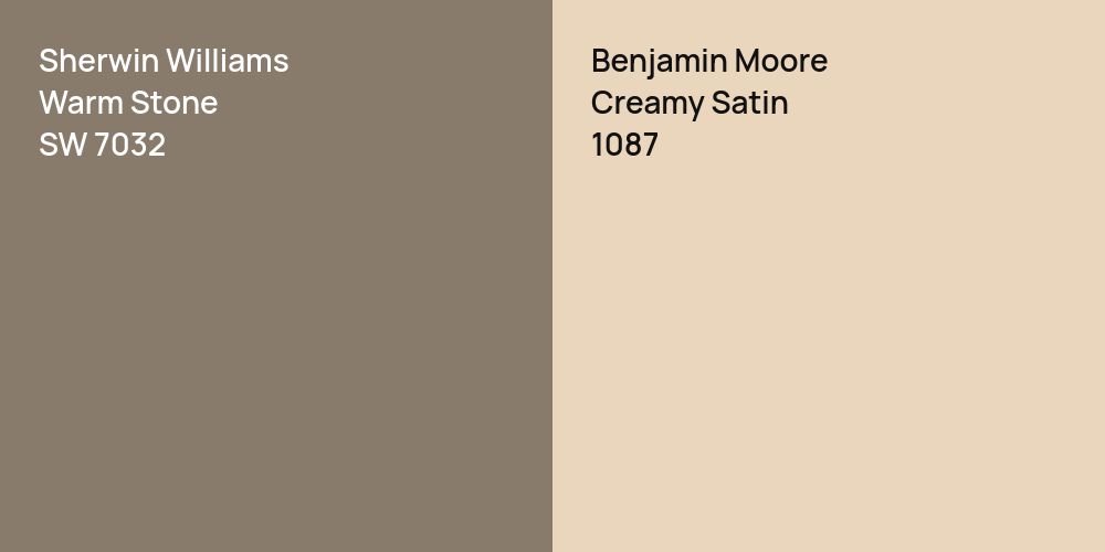 Sherwin Williams Warm Stone vs. Benjamin Moore Creamy Satin