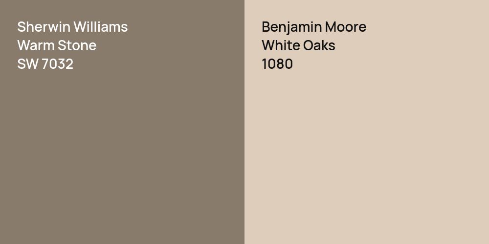 Sherwin Williams Warm Stone vs. Benjamin Moore White Oaks