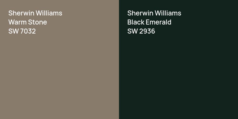 Sherwin Williams Warm Stone vs. Sherwin Williams Black Emerald