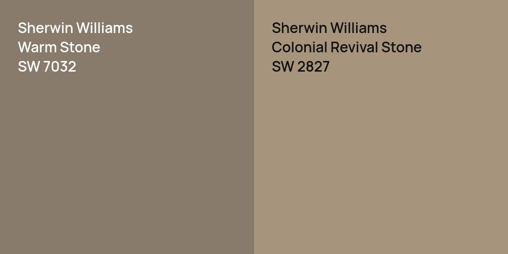 Sherwin Williams Warm Stone vs. Sherwin Williams Colonial Revival Stone