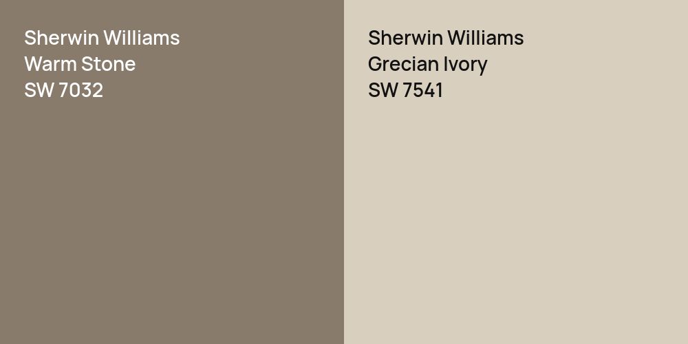 Sherwin Williams Warm Stone vs. Sherwin Williams Grecian Ivory