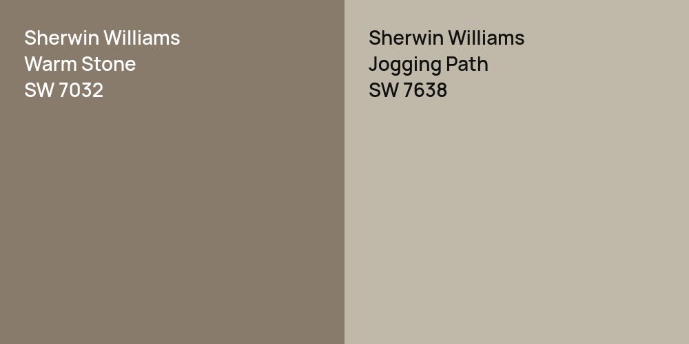 Sherwin Williams Warm Stone vs. Sherwin Williams Jogging Path