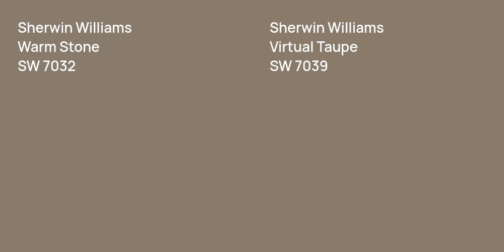 Sherwin Williams Warm Stone vs. Sherwin Williams Virtual Taupe