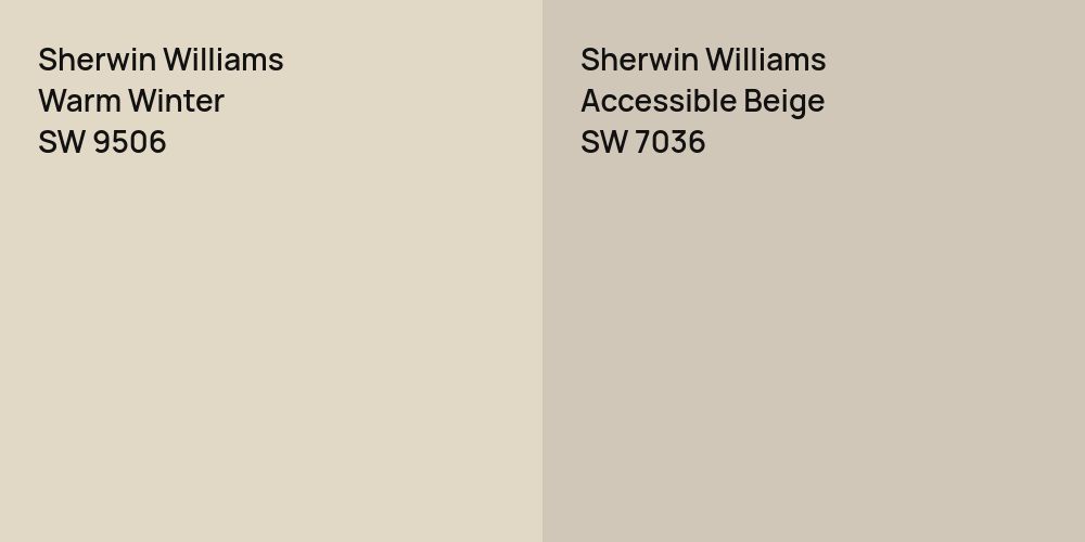 Sherwin Williams Warm Winter vs. Sherwin Williams Accessible Beige