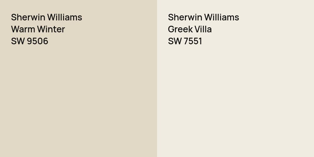 Sherwin Williams Warm Winter vs. Sherwin Williams Greek Villa