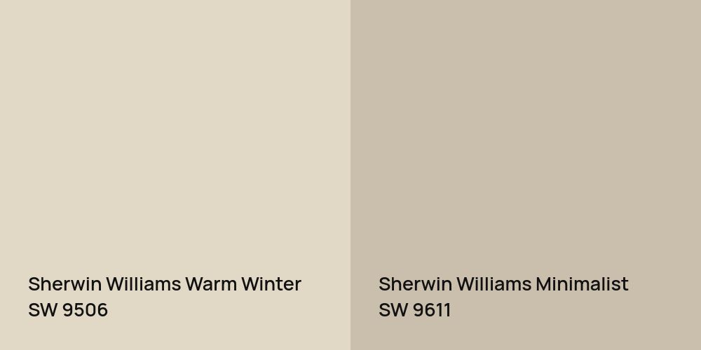 Sherwin Williams Warm Winter vs. Sherwin Williams Minimalist