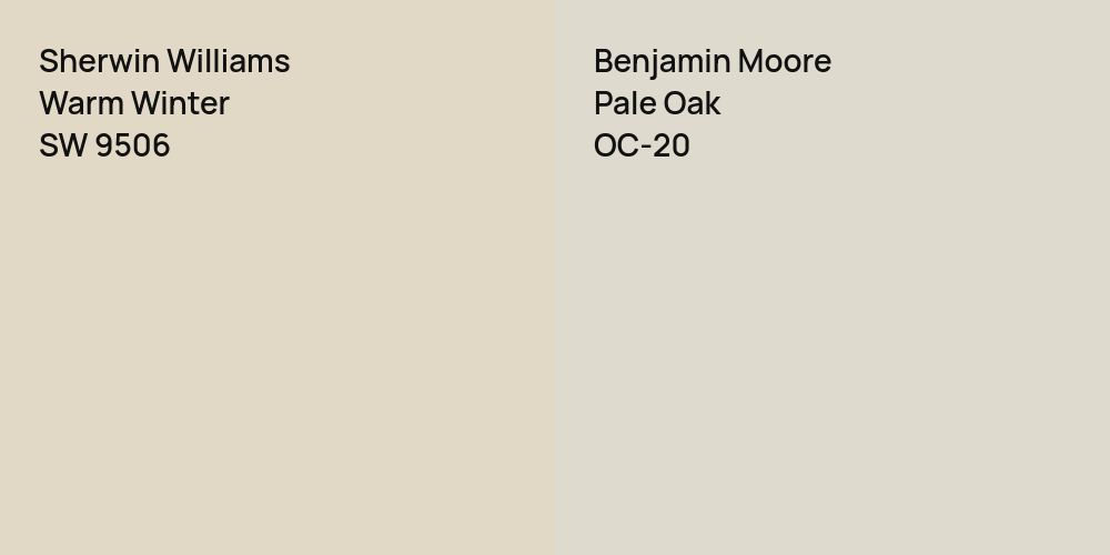 Sherwin Williams Warm Winter vs. Benjamin Moore Pale Oak