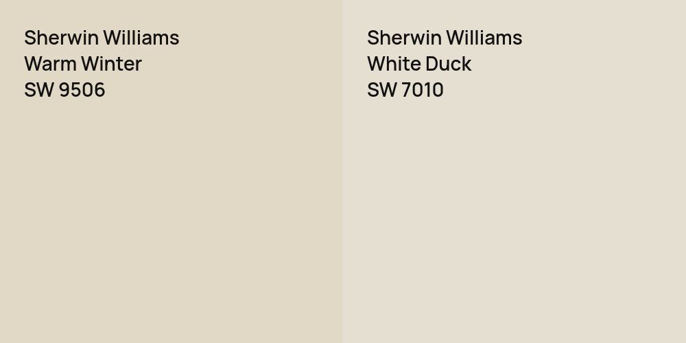 Sherwin Williams Warm Winter vs. Sherwin Williams White Duck