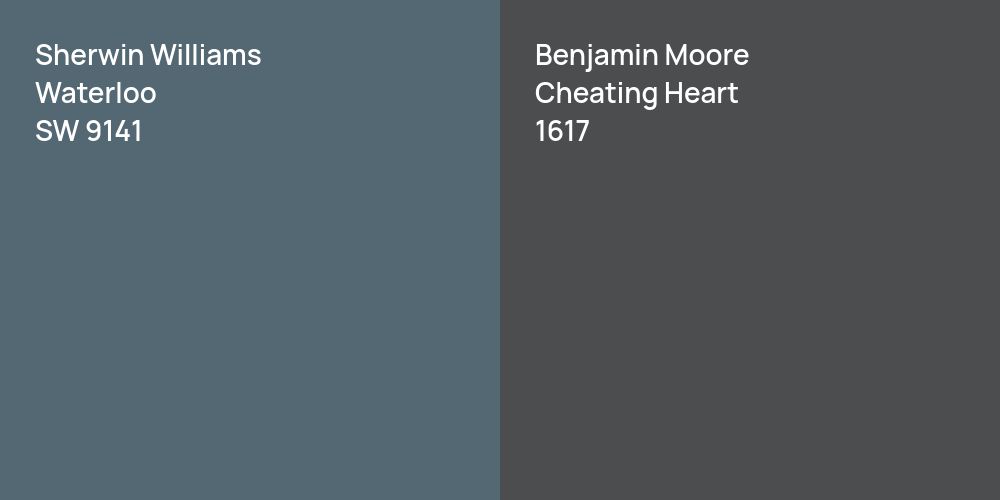 Sherwin Williams Waterloo vs. Benjamin Moore Cheating Heart