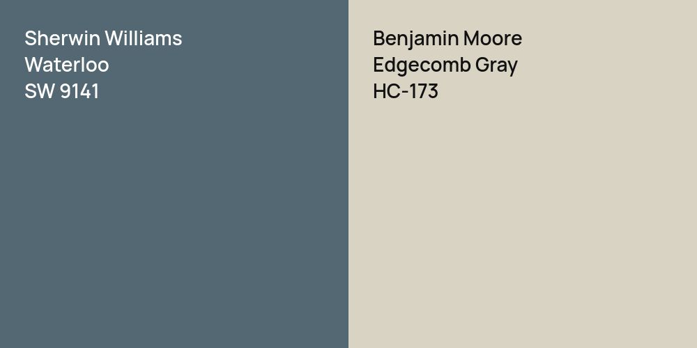 Sherwin Williams Waterloo vs. Benjamin Moore Edgecomb Gray