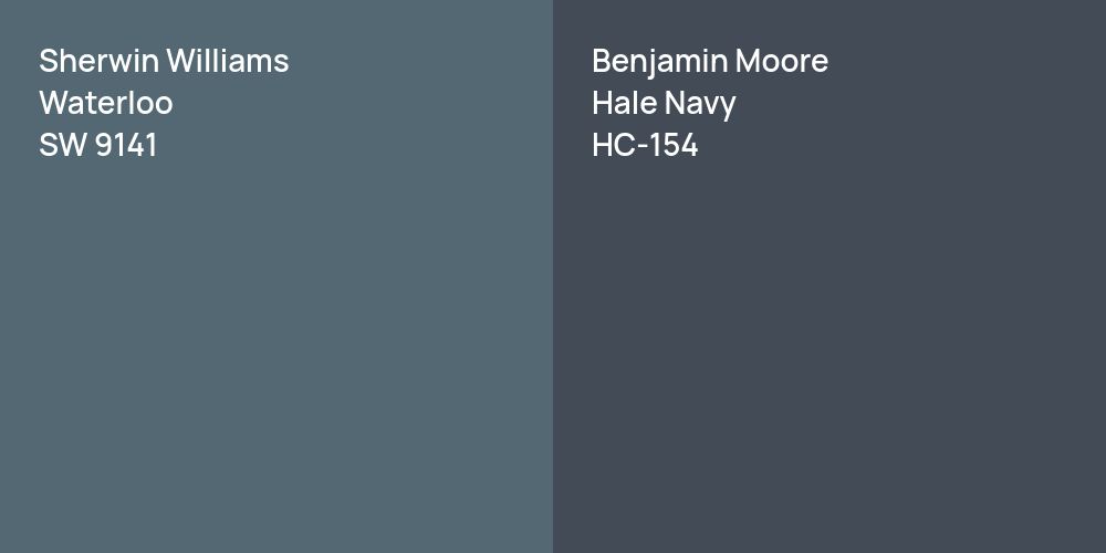 Sherwin Williams Waterloo vs. Benjamin Moore Hale Navy