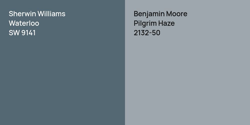 Sherwin Williams Waterloo vs. Benjamin Moore Pilgrim Haze