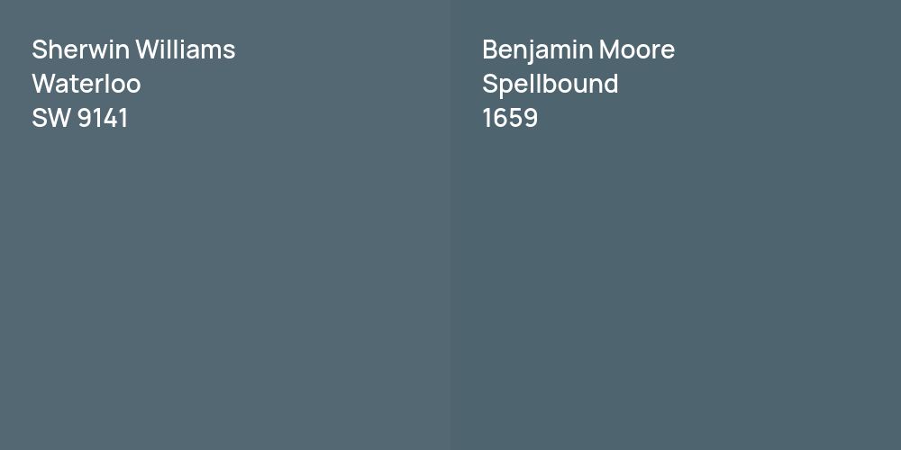 Sherwin Williams Waterloo vs. Benjamin Moore Spellbound