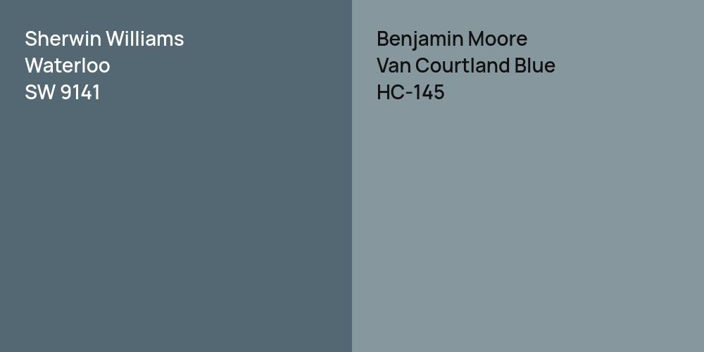 Sherwin Williams Waterloo vs. Benjamin Moore Van Courtland Blue