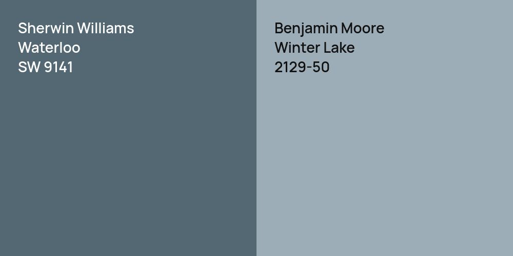 Sherwin Williams Waterloo vs. Benjamin Moore Winter Lake