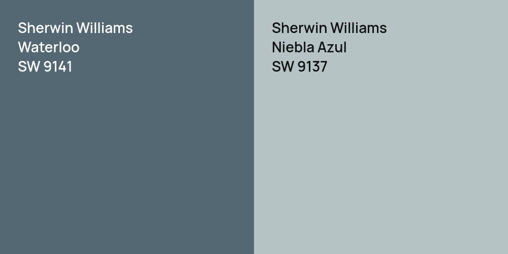 Sherwin Williams Waterloo vs. Sherwin Williams Niebla Azul