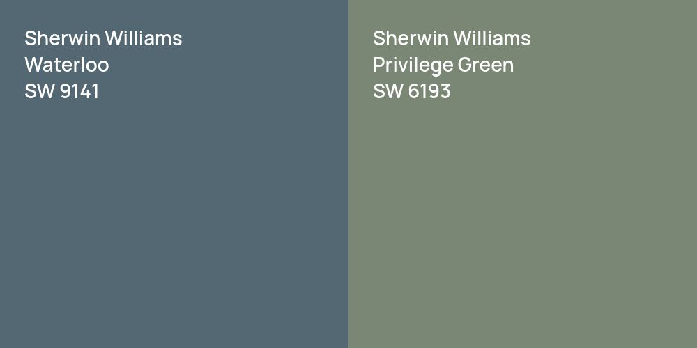 Sherwin Williams Waterloo vs. Sherwin Williams Privilege Green