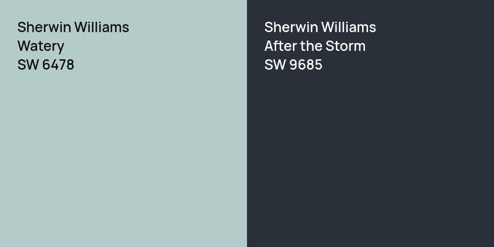 Sherwin Williams Watery vs. Sherwin Williams After the Storm