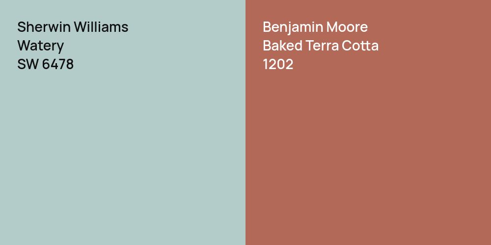 Sherwin Williams Watery vs. Benjamin Moore Baked Terra Cotta