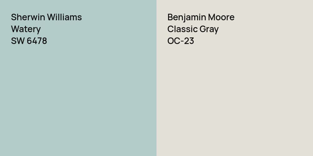 Sherwin Williams Watery vs. Benjamin Moore Classic Gray