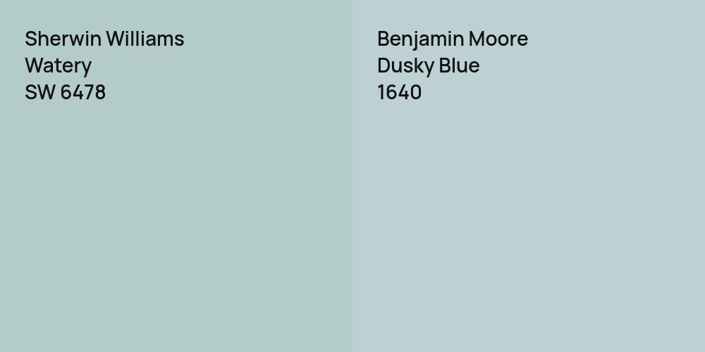 Sherwin Williams Watery vs. Benjamin Moore Dusky Blue