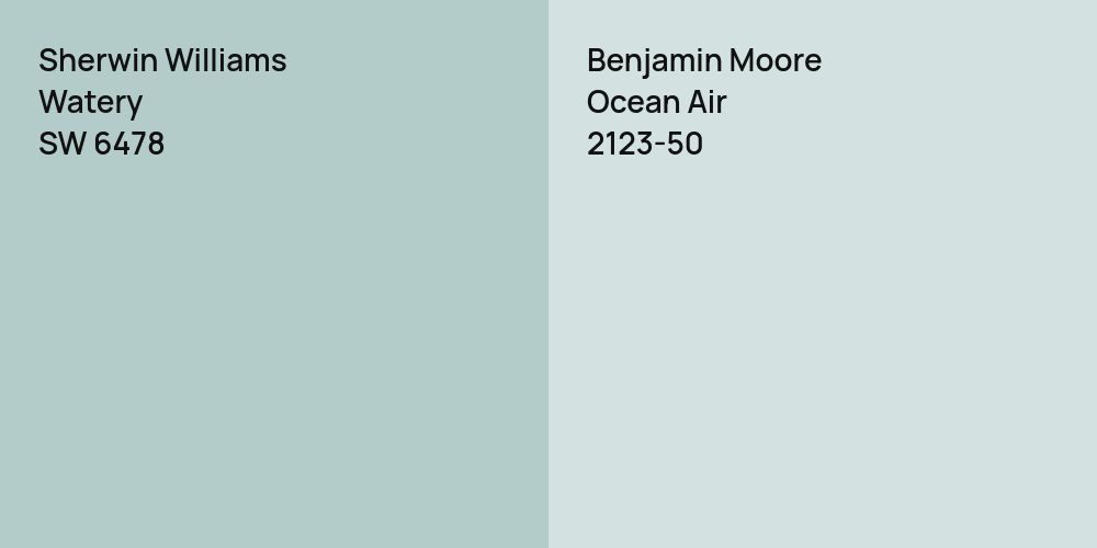 Sherwin Williams Watery vs. Benjamin Moore Ocean Air