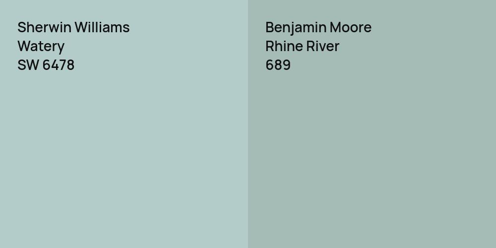 Sherwin Williams Watery vs. Benjamin Moore Rhine River