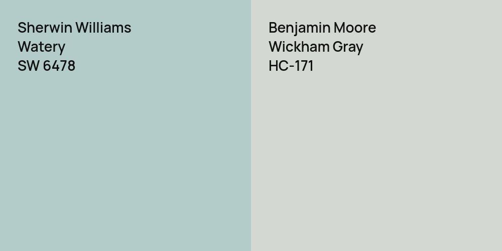 Sherwin Williams Watery vs. Benjamin Moore Wickham Gray