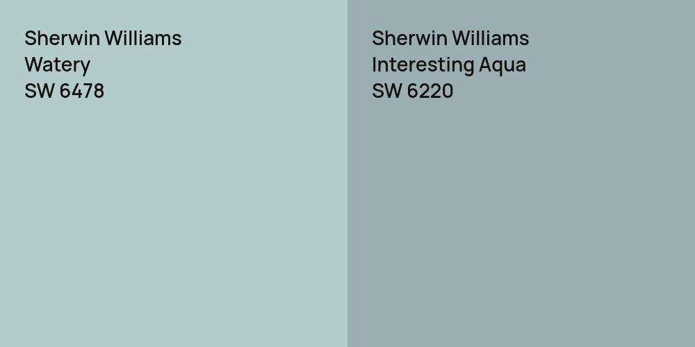 Sherwin Williams Watery vs. Sherwin Williams Interesting Aqua