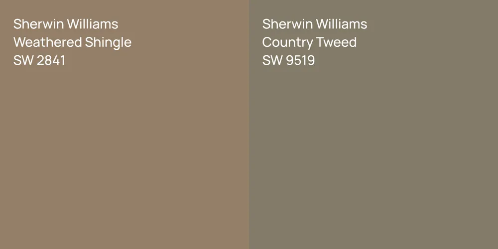 Sherwin Williams Weathered Shingle vs. Sherwin Williams Country Tweed