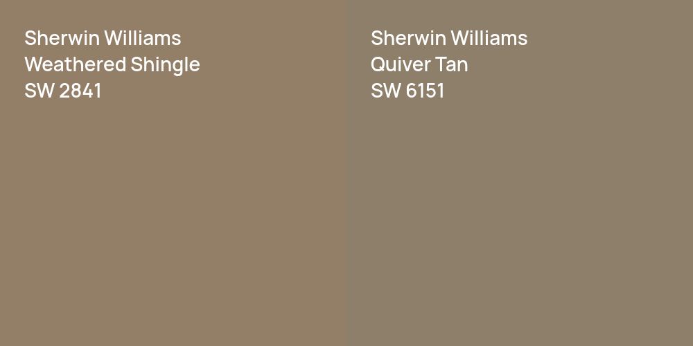 Sherwin Williams Weathered Shingle vs. Sherwin Williams Quiver Tan