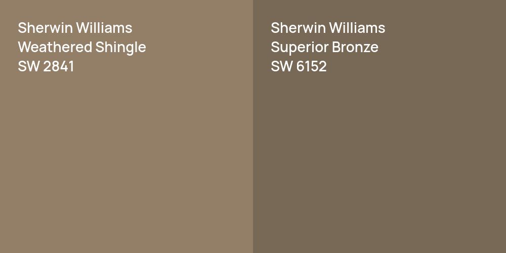 Sherwin Williams Weathered Shingle vs. Sherwin Williams Superior Bronze