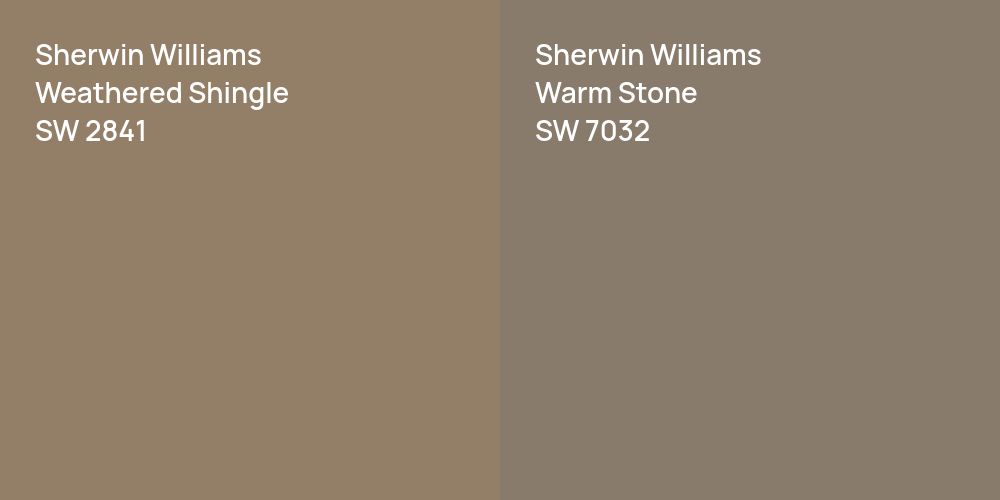 Sherwin Williams Weathered Shingle vs. Sherwin Williams Warm Stone