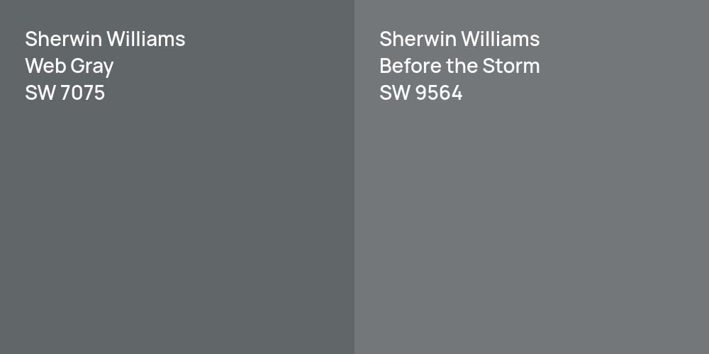 Sherwin Williams Web Gray vs. Sherwin Williams Before the Storm