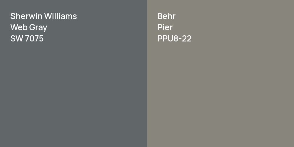 Sherwin Williams Web Gray vs. Behr Pier