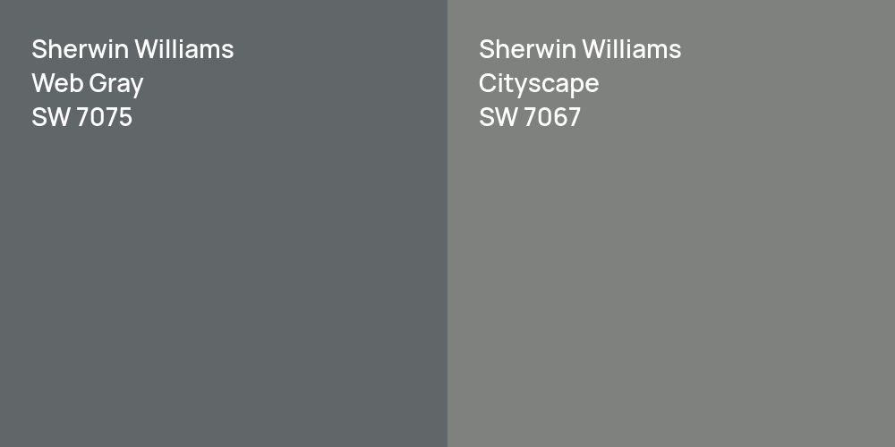 Sherwin Williams Web Gray vs. Sherwin Williams Cityscape