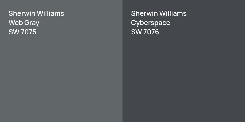 Sherwin Williams Web Gray vs. Sherwin Williams Cyberspace