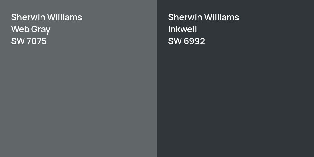 Sherwin Williams Web Gray vs. Sherwin Williams Inkwell