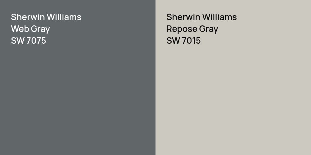 Sherwin Williams Web Gray vs. Sherwin Williams Repose Gray